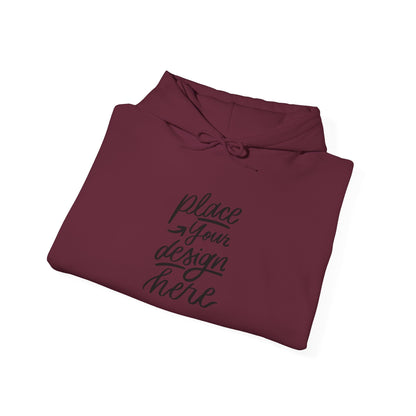 White Custom Hoodie — 'Place Your Design Here' Mockup Pullover