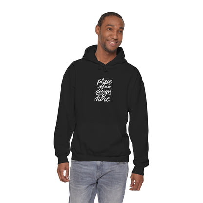 White Custom Hoodie — 'Place Your Design Here' Mockup Pullover