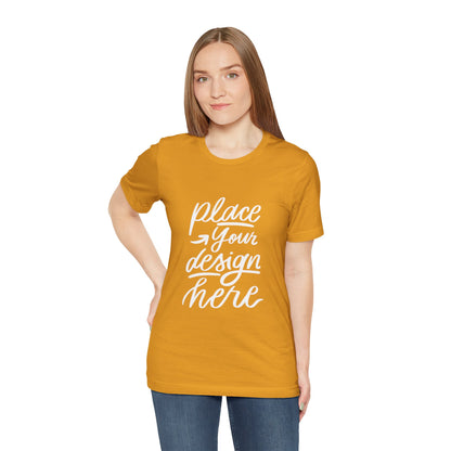 Place Your Design Here T-Shirt  Customizable White Jersey Tee