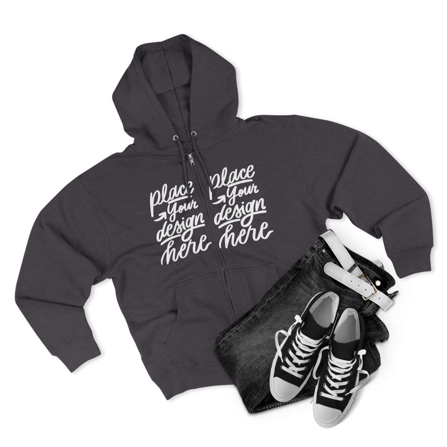 Zip Hoodie — Custom Chest Design Zip-Up Hoodie