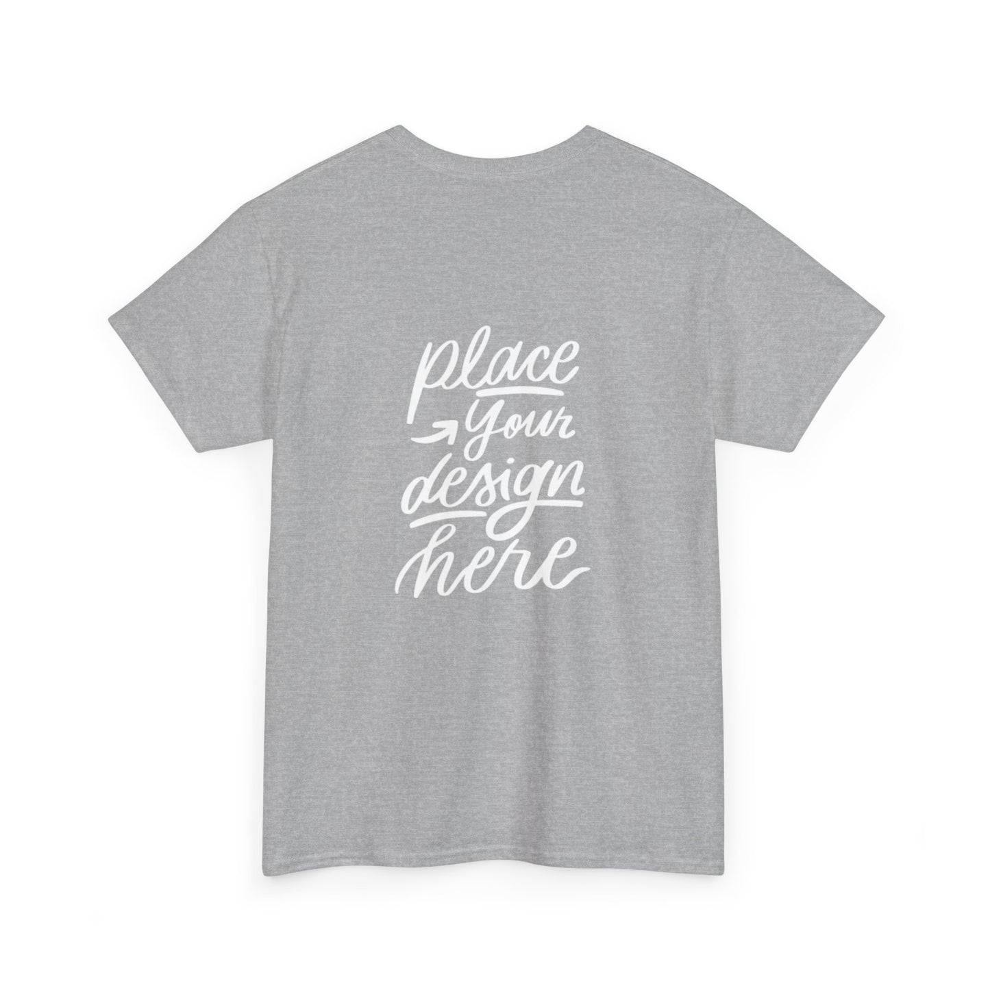 Classic White Tee — Placeholder "Place Your Design Here" Mockup T-Shirt