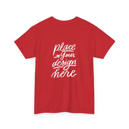 Classic White Tee — Placeholder "Place Your Design Here" Mockup T-Shirt