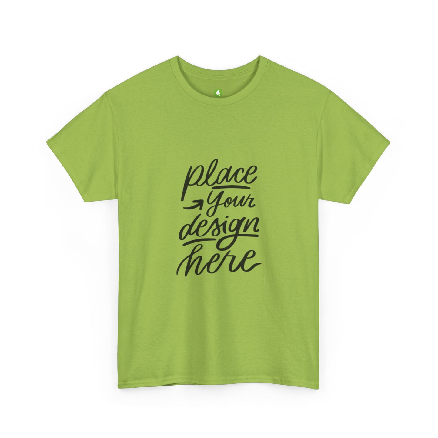 Classic White Tee — Placeholder "Place Your Design Here" Mockup T-Shirt