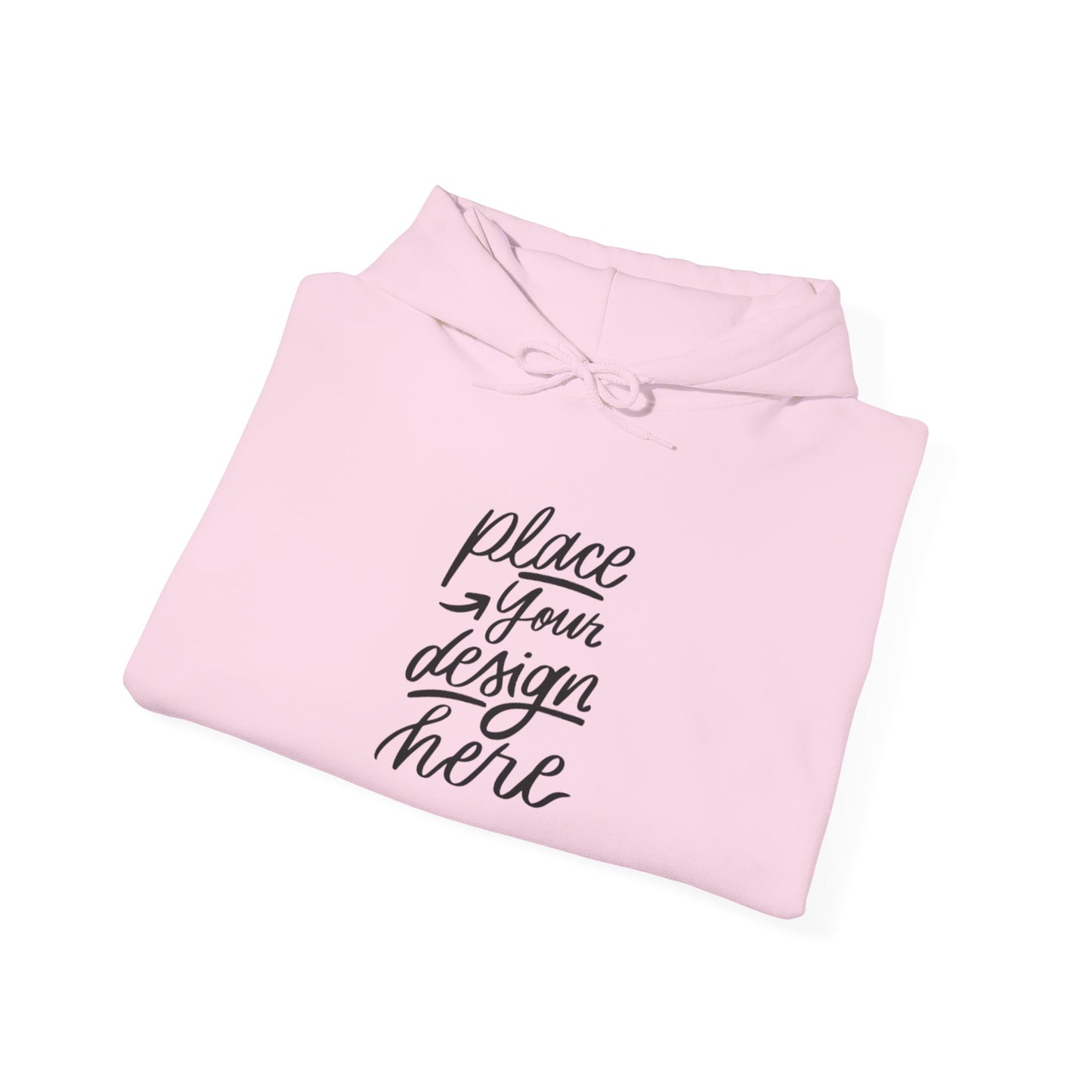 White Custom Hoodie — 'Place Your Design Here' Mockup Pullover
