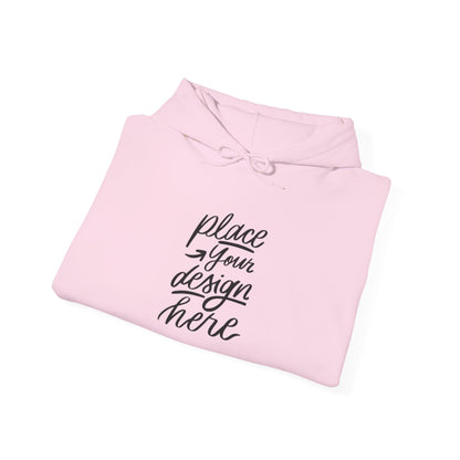 White Custom Hoodie — 'Place Your Design Here' Mockup Pullover