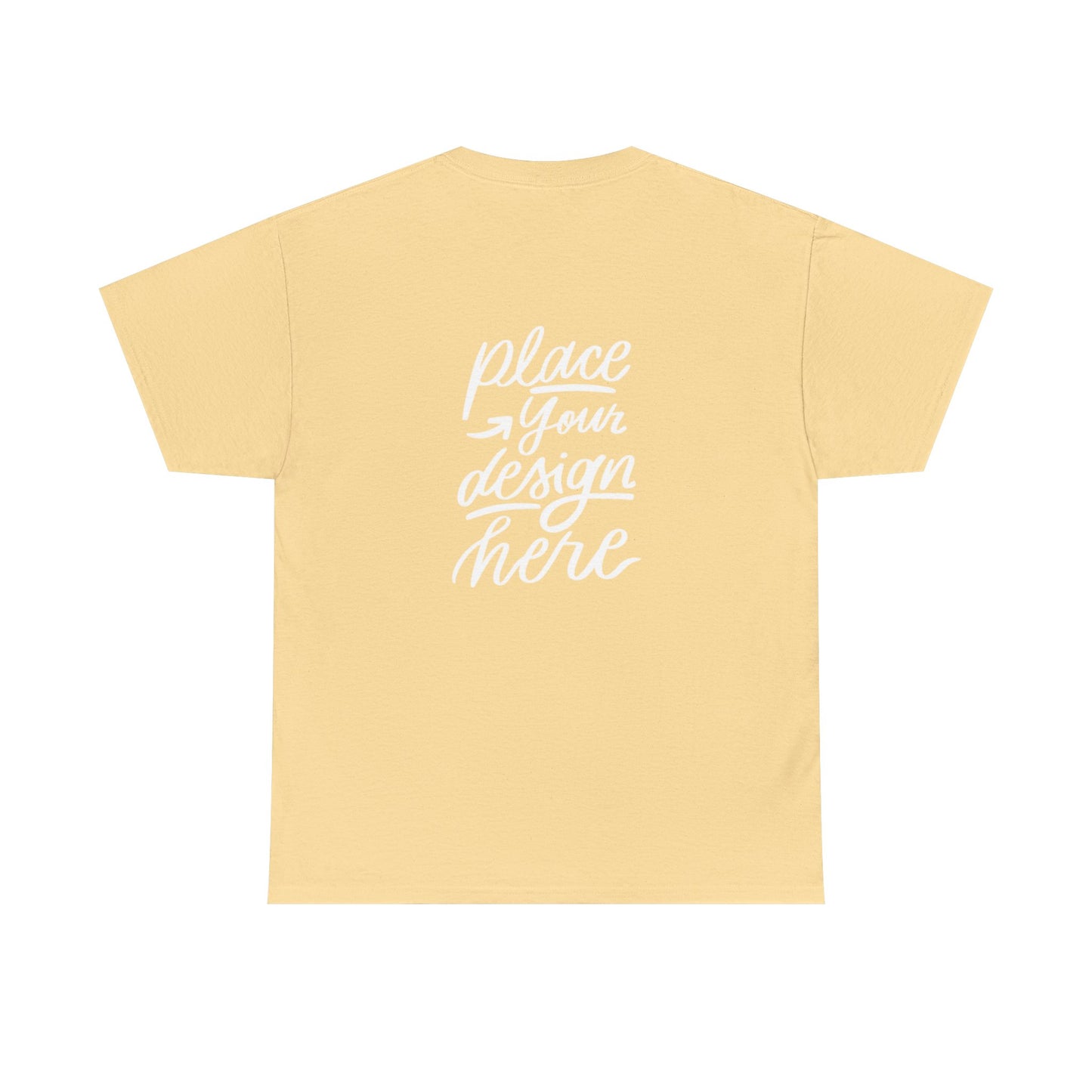 Classic White Tee — Placeholder "Place Your Design Here" Mockup T-Shirt