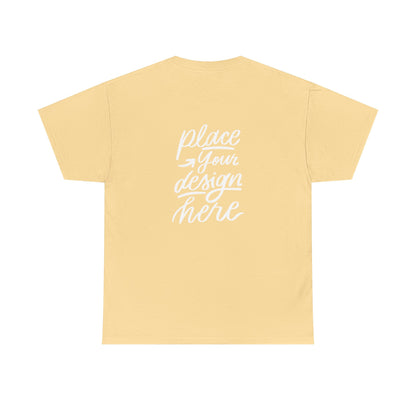 Classic White Tee — Placeholder "Place Your Design Here" Mockup T-Shirt