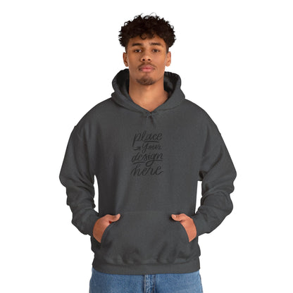 White Custom Hoodie — 'Place Your Design Here' Mockup Pullover