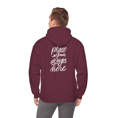 White Custom Hoodie — 'Place Your Design Here' Mockup Pullover