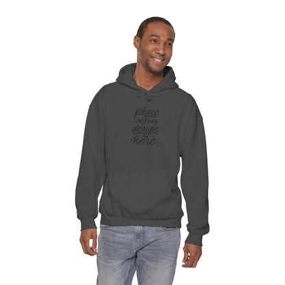 White Custom Hoodie — 'Place Your Design Here' Mockup Pullover
