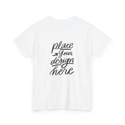 Classic White Tee — Placeholder "Place Your Design Here" Mockup T-Shirt