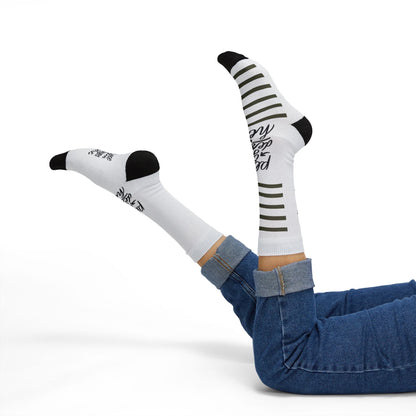 Custom Sublimation Socks | Personalized Crew Socks with 'Place Your Design Here' Print Area