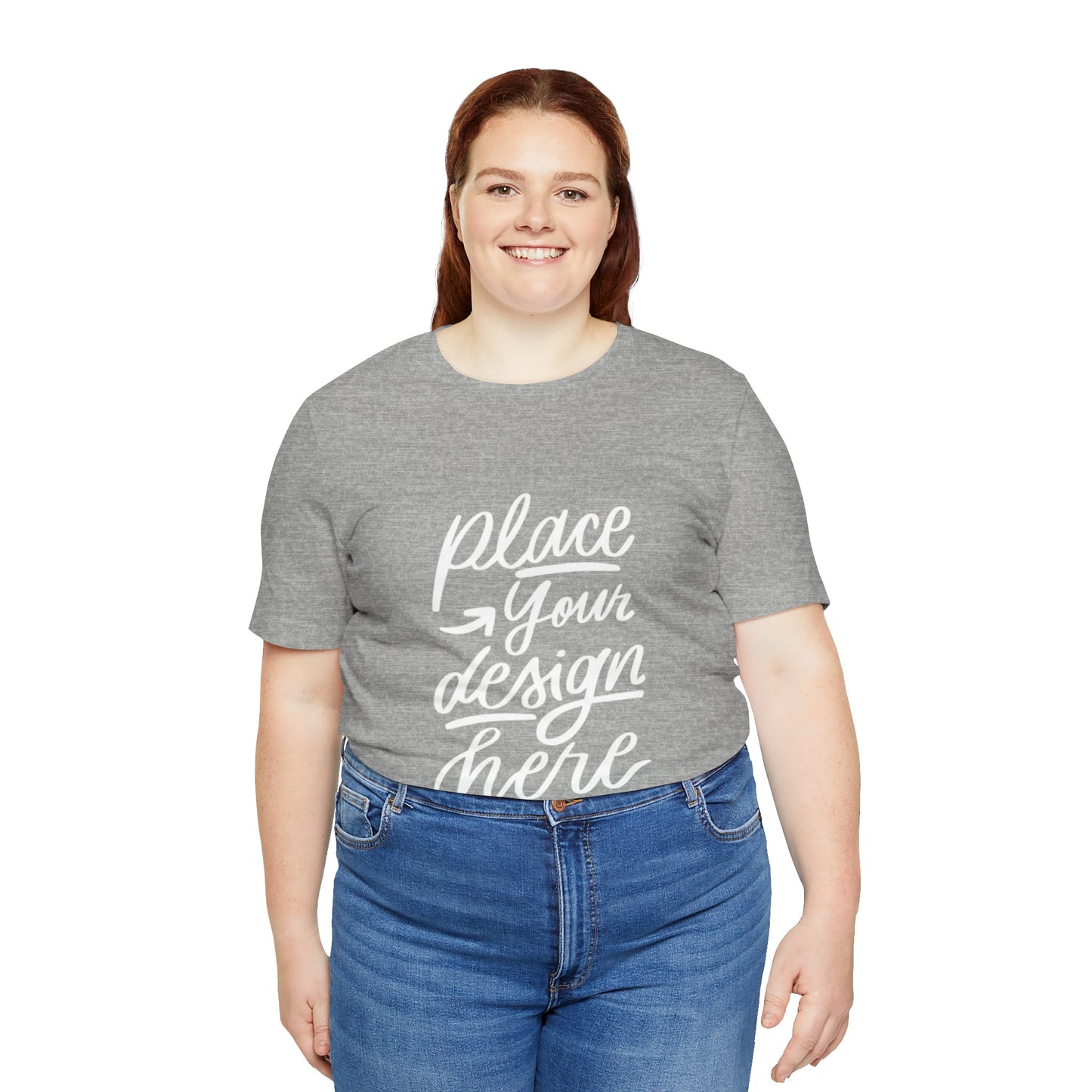 Place Your Design Here T-Shirt  Customizable White Jersey Tee