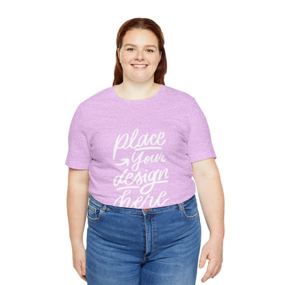 Place Your Design Here T-Shirt  Customizable White Jersey Tee