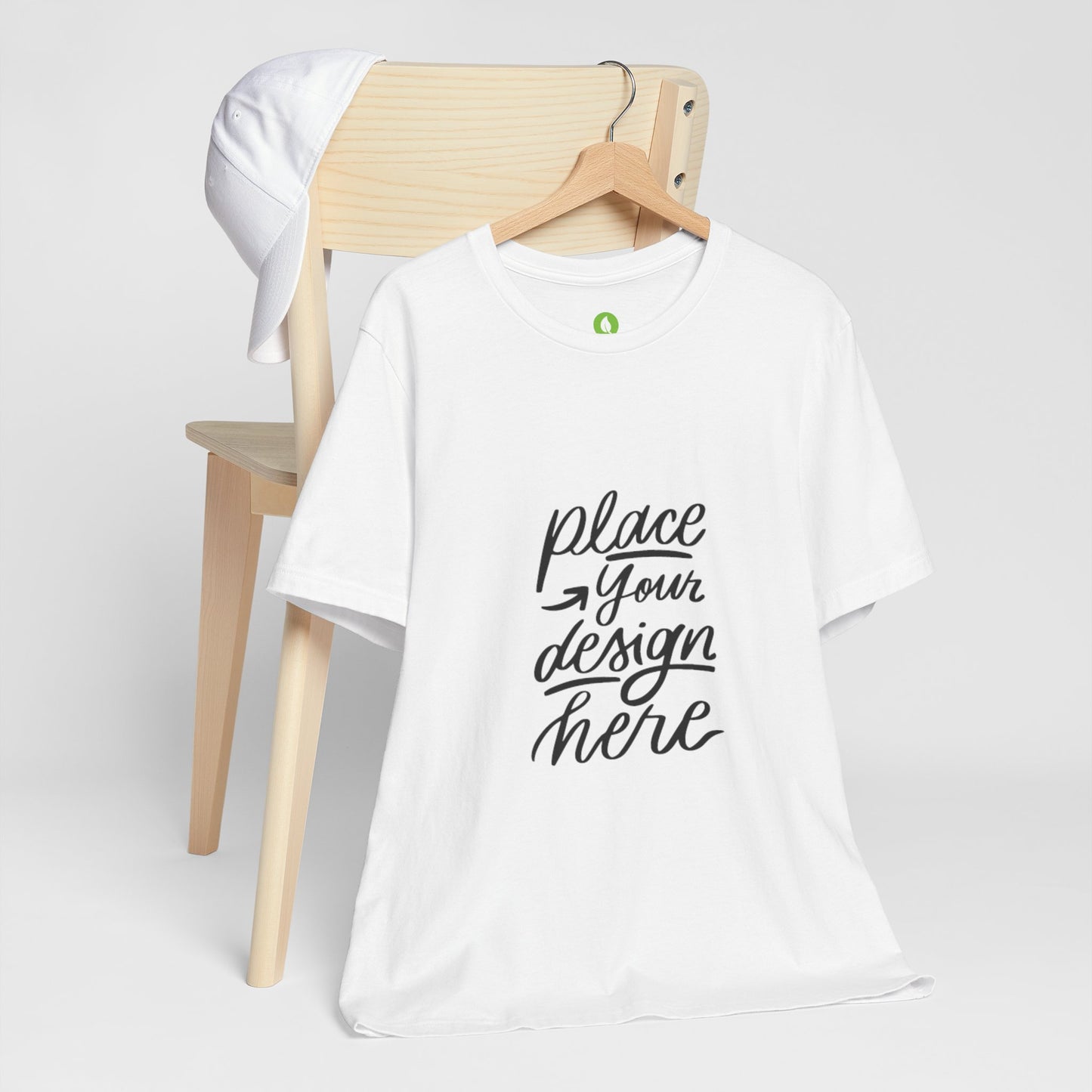 Place Your Design Here T-Shirt  Customizable White Jersey Tee