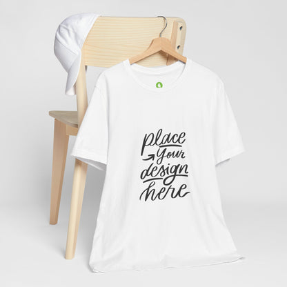 Place Your Design Here T-Shirt  Customizable White Jersey Tee