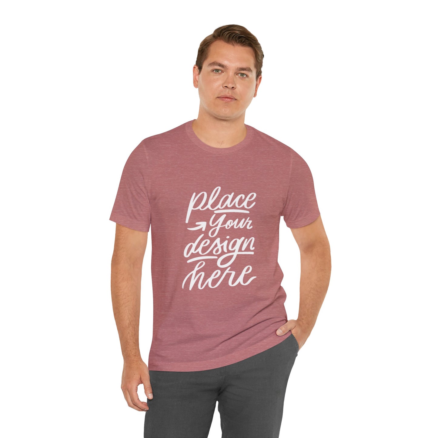 Place Your Design Here T-Shirt  Customizable White Jersey Tee