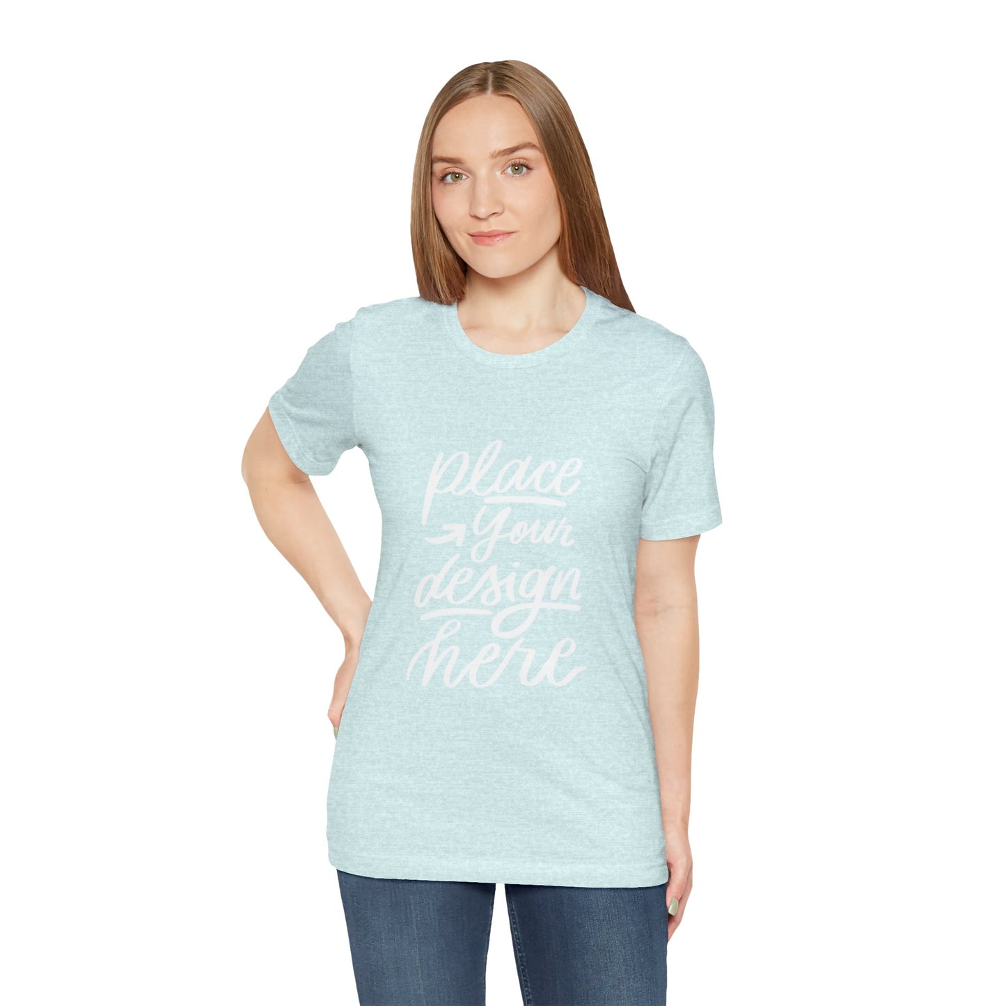 Place Your Design Here T-Shirt  Customizable White Jersey Tee