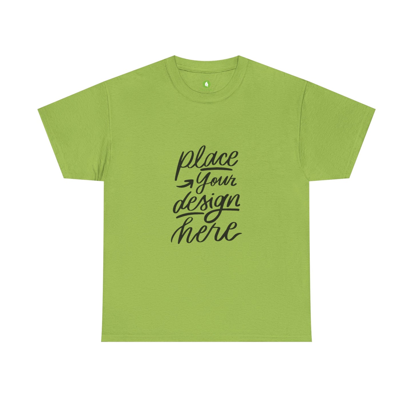 Classic White Tee — Placeholder "Place Your Design Here" Mockup T-Shirt
