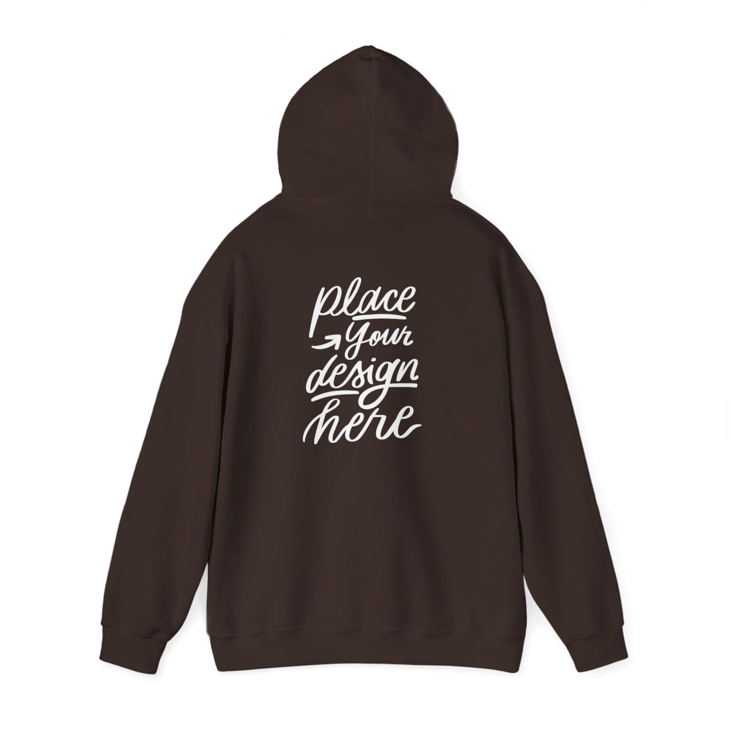 White Custom Hoodie — 'Place Your Design Here' Mockup Pullover