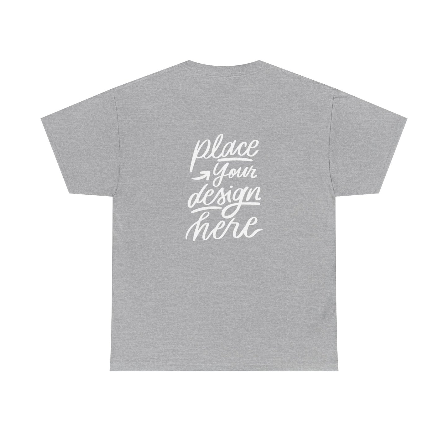 Classic White Tee — Placeholder "Place Your Design Here" Mockup T-Shirt