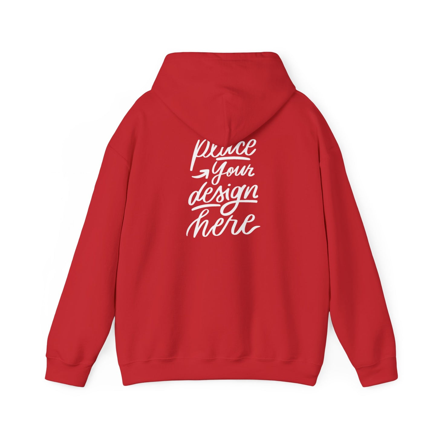 White Custom Hoodie — 'Place Your Design Here' Mockup Pullover