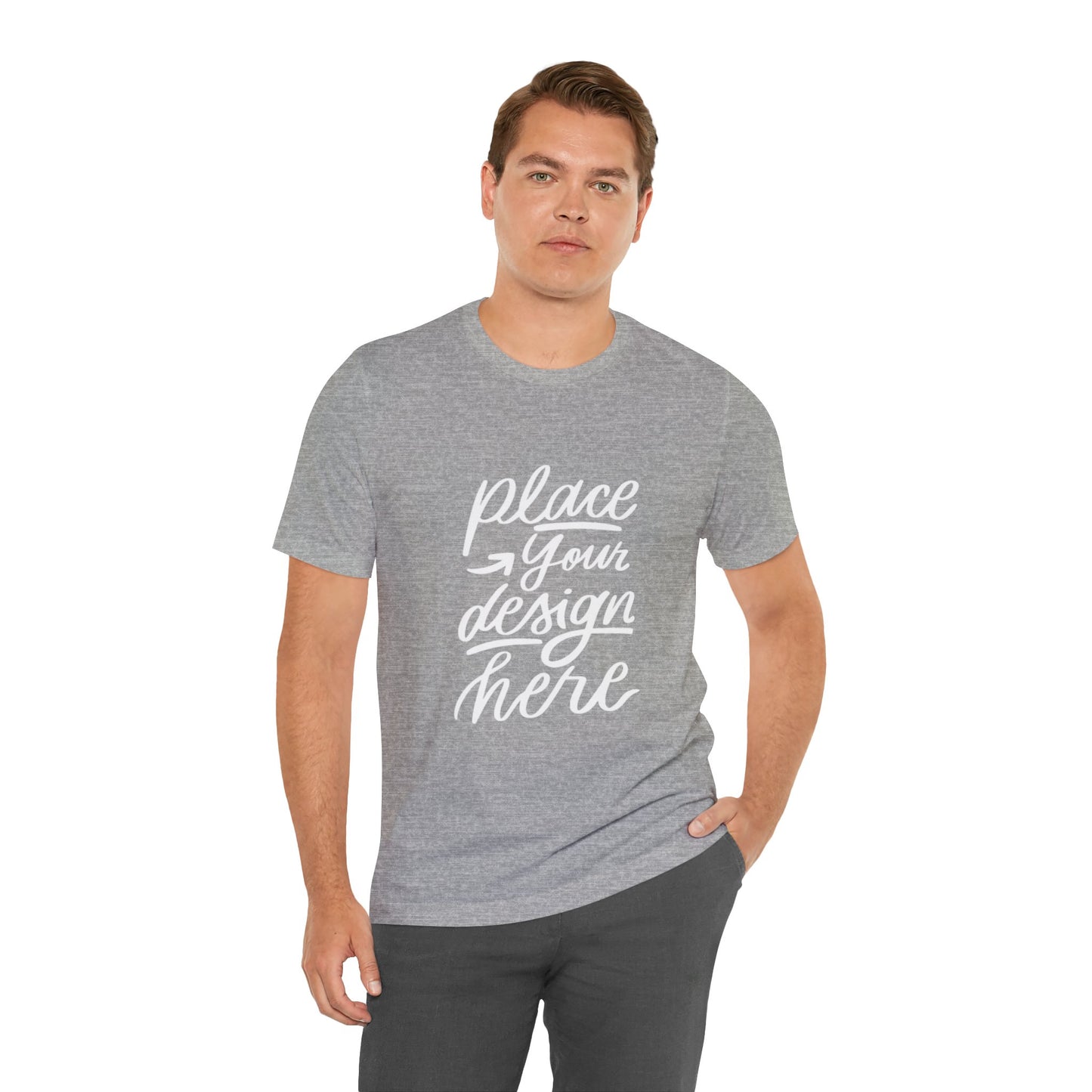 Place Your Design Here T-Shirt  Customizable White Jersey Tee