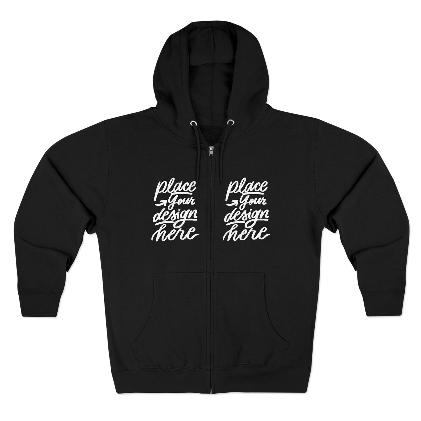 Zip Hoodie — Custom Chest Design Zip-Up Hoodie