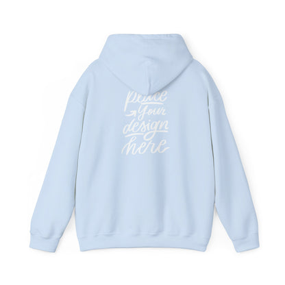 White Custom Hoodie — 'Place Your Design Here' Mockup Pullover