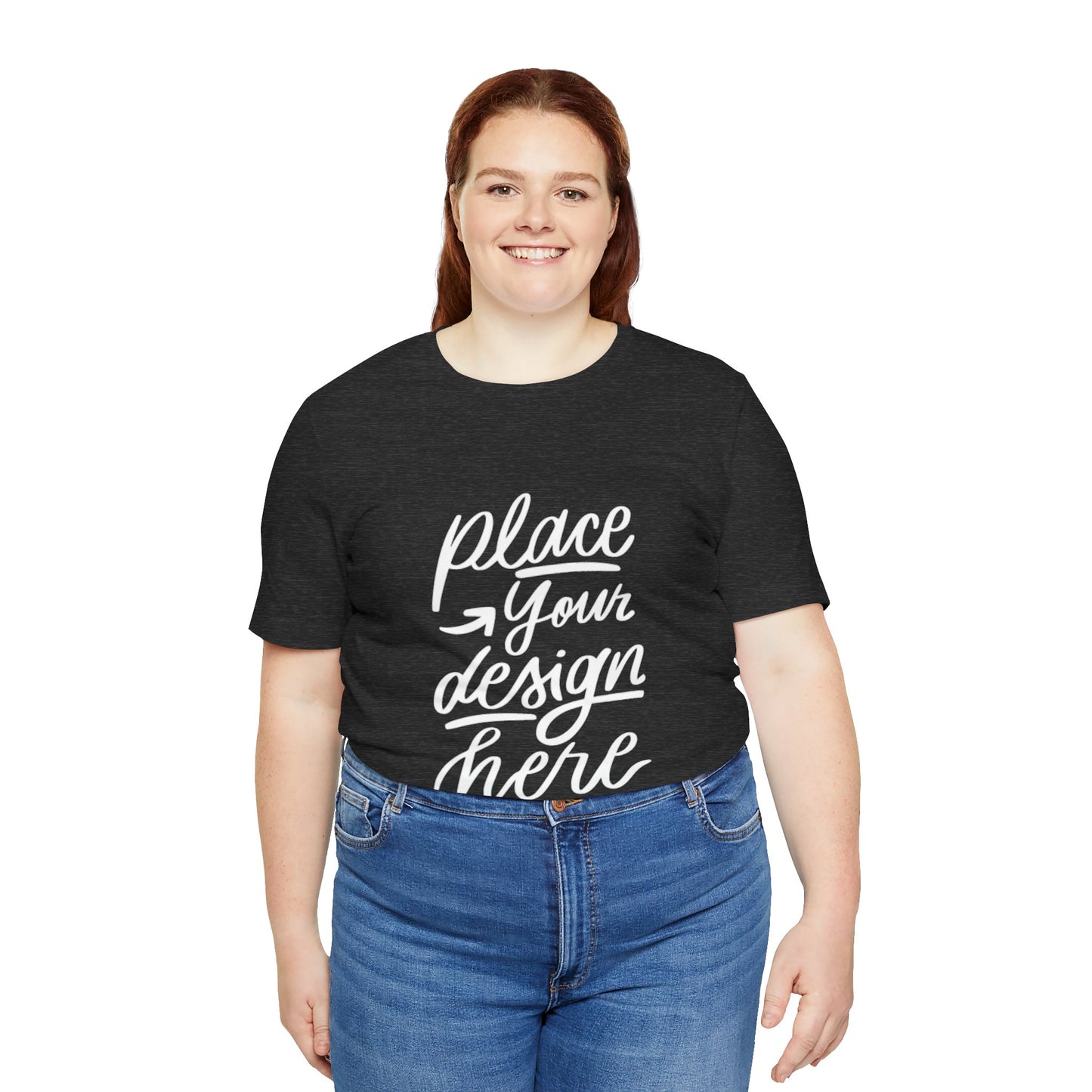 Place Your Design Here T-Shirt  Customizable White Jersey Tee