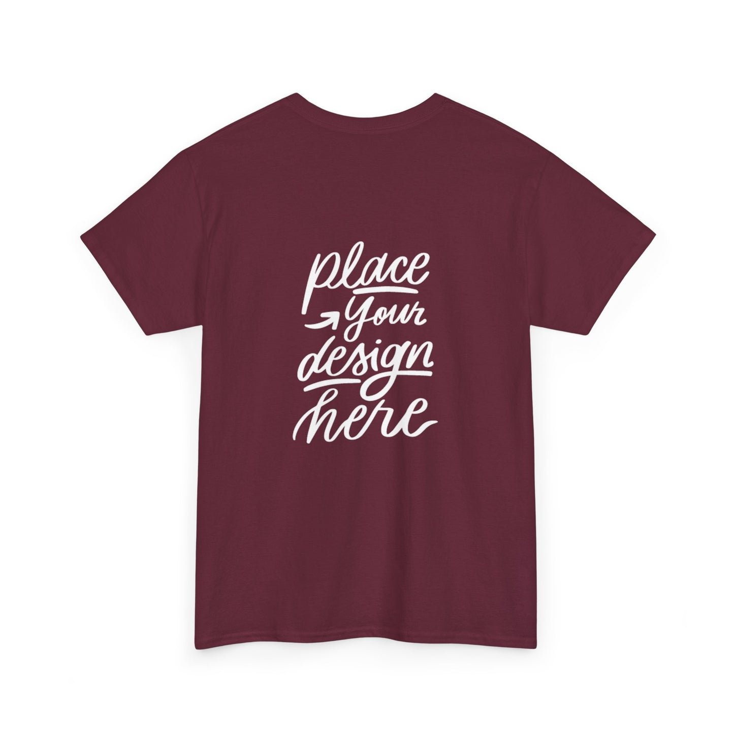 Classic White Tee — Placeholder "Place Your Design Here" Mockup T-Shirt
