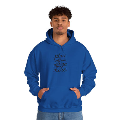 White Custom Hoodie — 'Place Your Design Here' Mockup Pullover