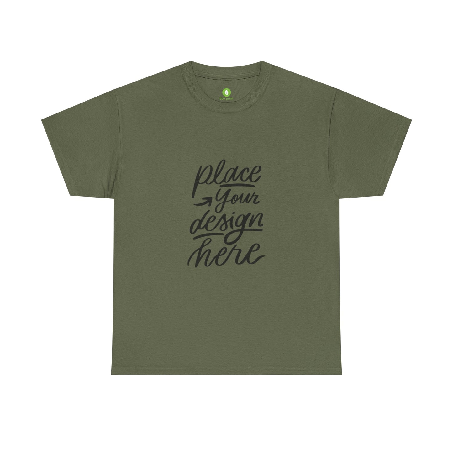 Classic White Tee — Placeholder "Place Your Design Here" Mockup T-Shirt