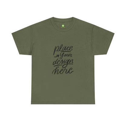 Classic White Tee — Placeholder "Place Your Design Here" Mockup T-Shirt