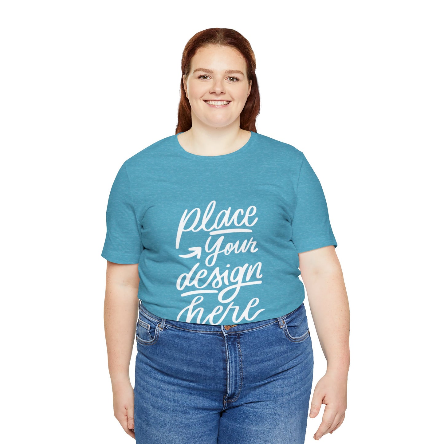 Place Your Design Here T-Shirt  Customizable White Jersey Tee