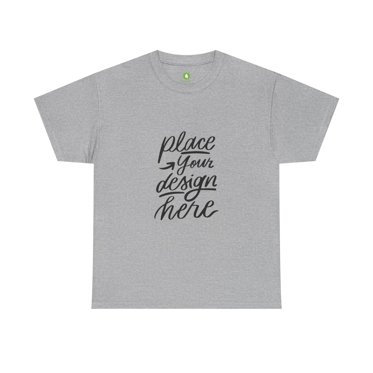 Classic White Tee — Placeholder "Place Your Design Here" Mockup T-Shirt
