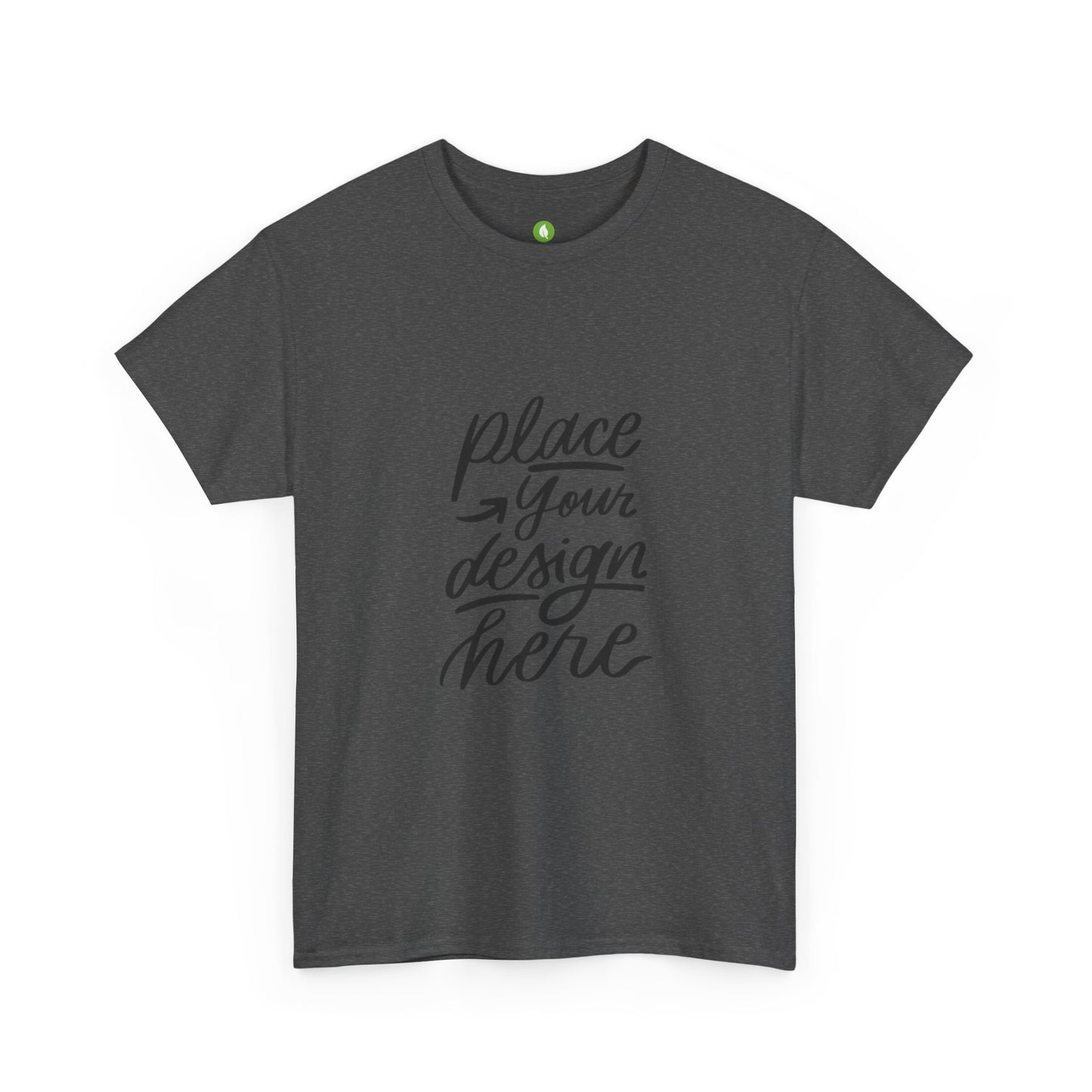 Classic White Tee — Placeholder "Place Your Design Here" Mockup T-Shirt