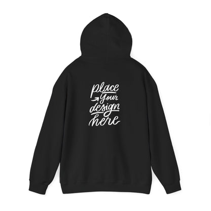 White Custom Hoodie — 'Place Your Design Here' Mockup Pullover