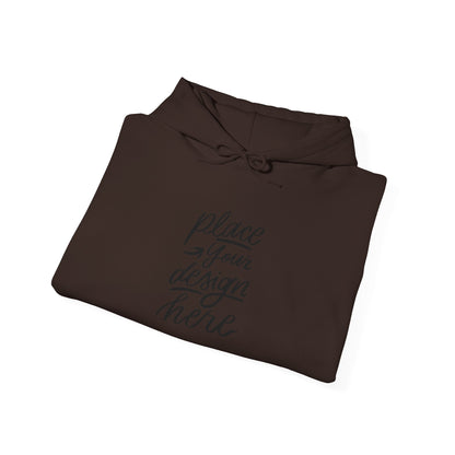 White Custom Hoodie — 'Place Your Design Here' Mockup Pullover