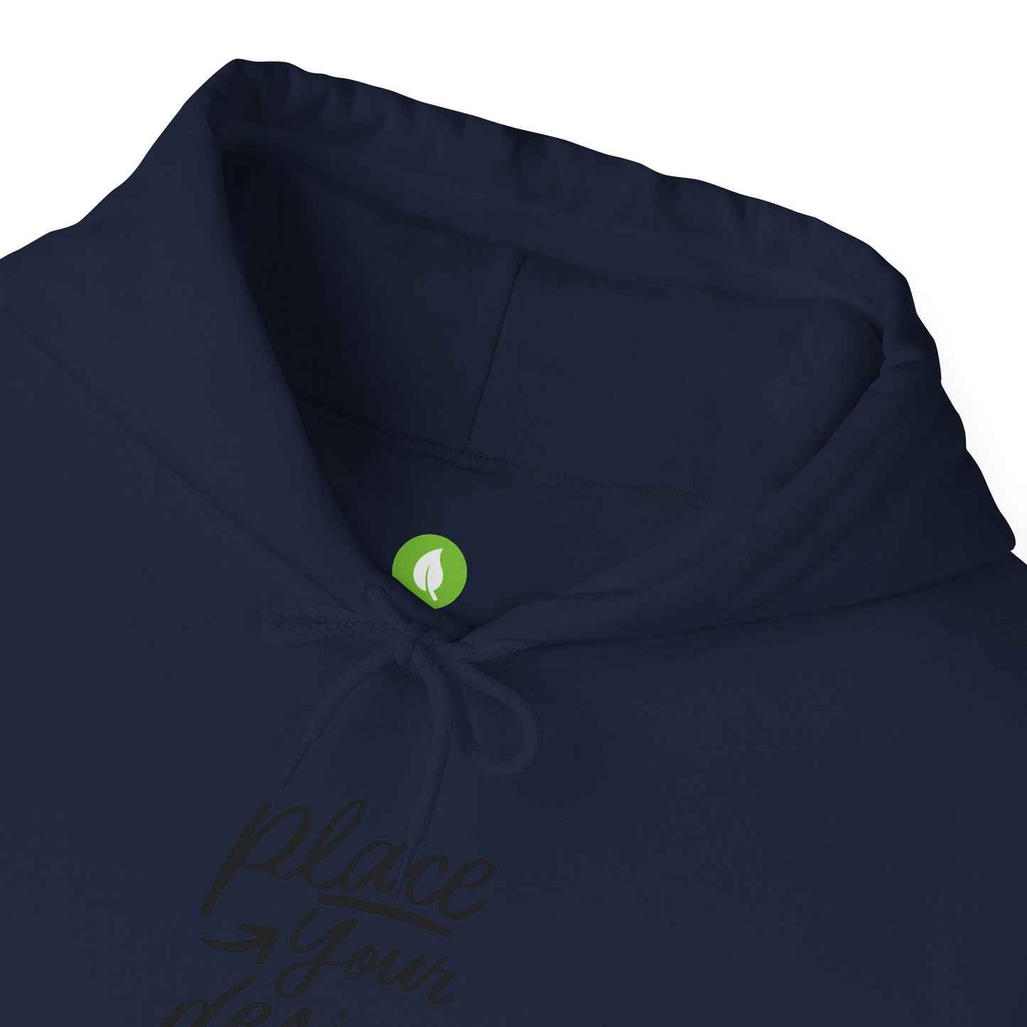 White Custom Hoodie — 'Place Your Design Here' Mockup Pullover