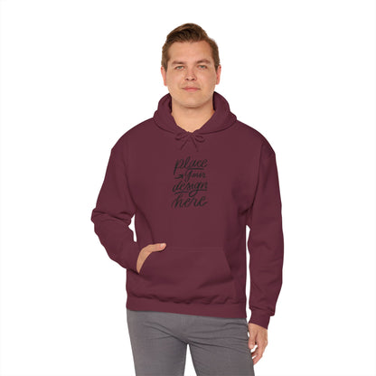 White Custom Hoodie — 'Place Your Design Here' Mockup Pullover