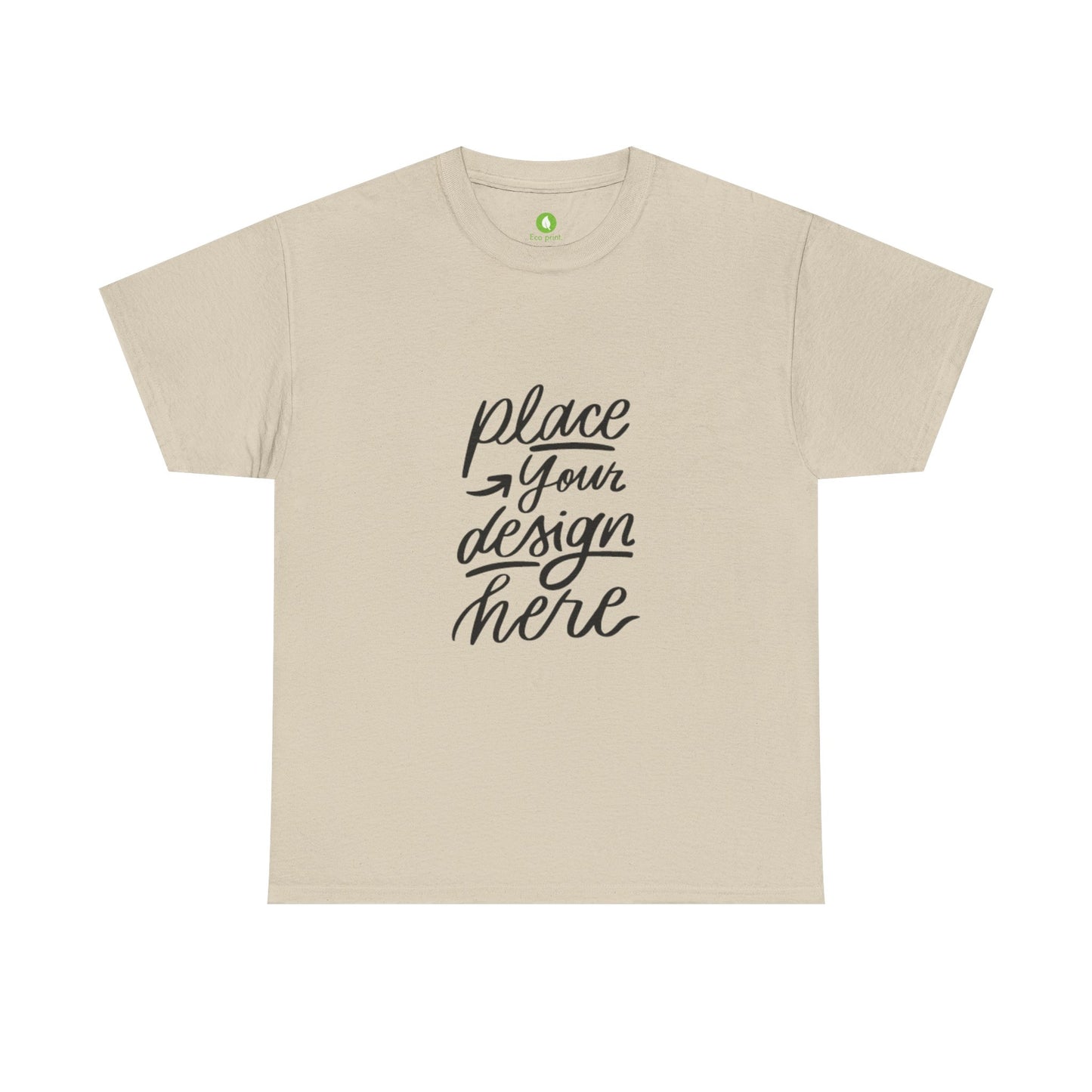 Classic White Tee — Placeholder "Place Your Design Here" Mockup T-Shirt