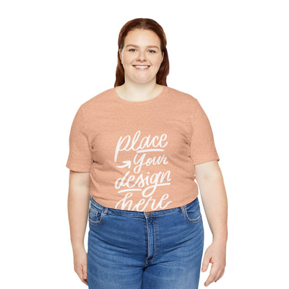 Place Your Design Here T-Shirt  Customizable White Jersey Tee