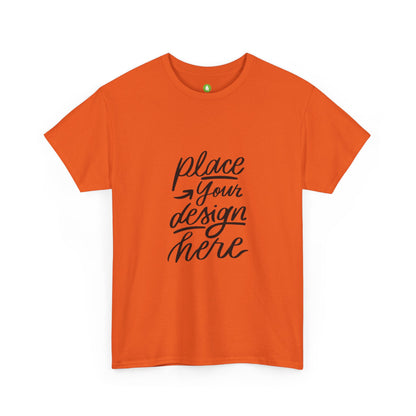 Classic White Tee — Placeholder "Place Your Design Here" Mockup T-Shirt