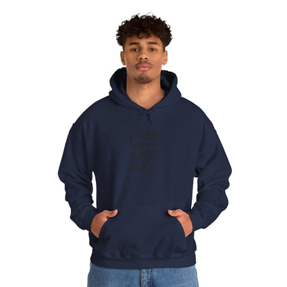 White Custom Hoodie — 'Place Your Design Here' Mockup Pullover