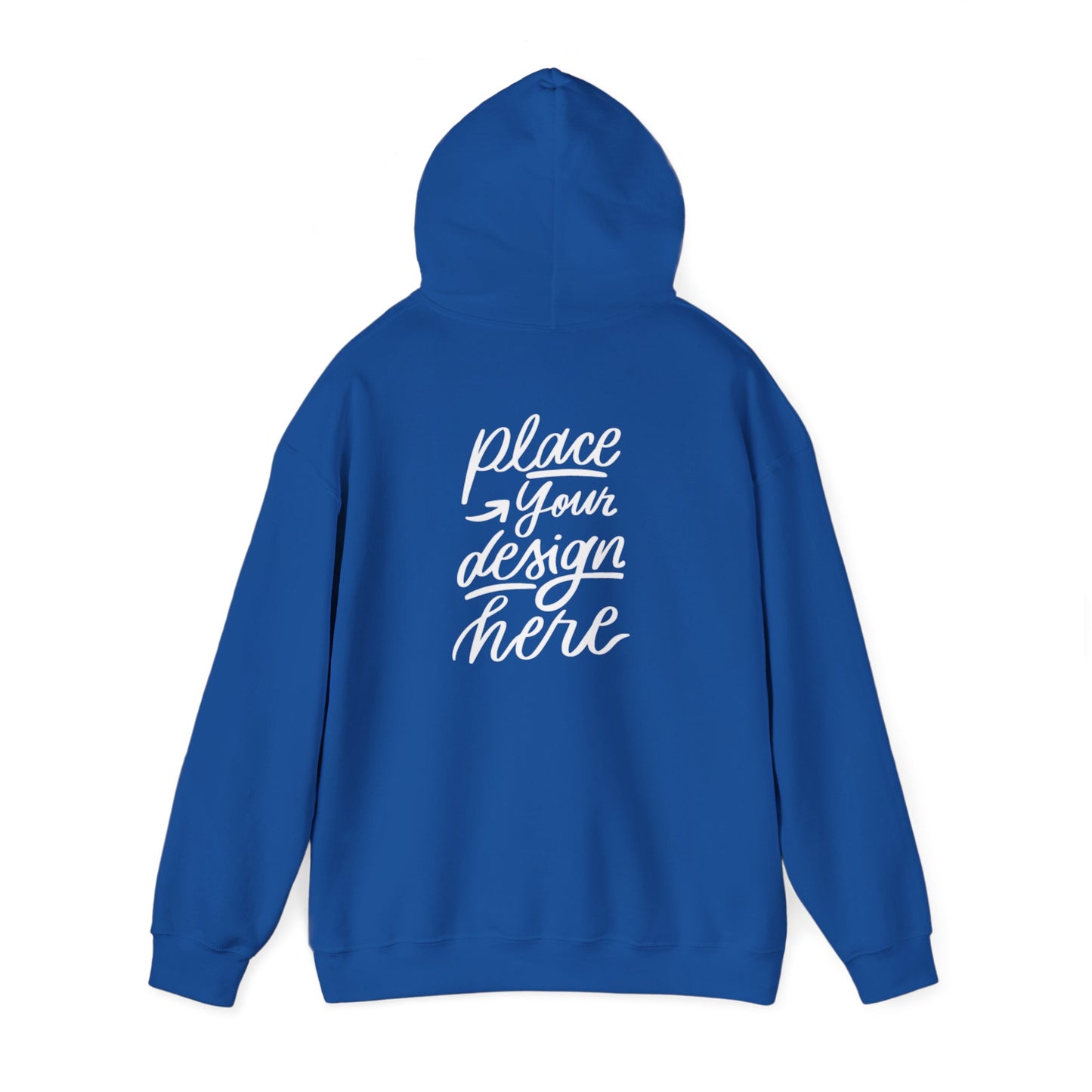 White Custom Hoodie — 'Place Your Design Here' Mockup Pullover