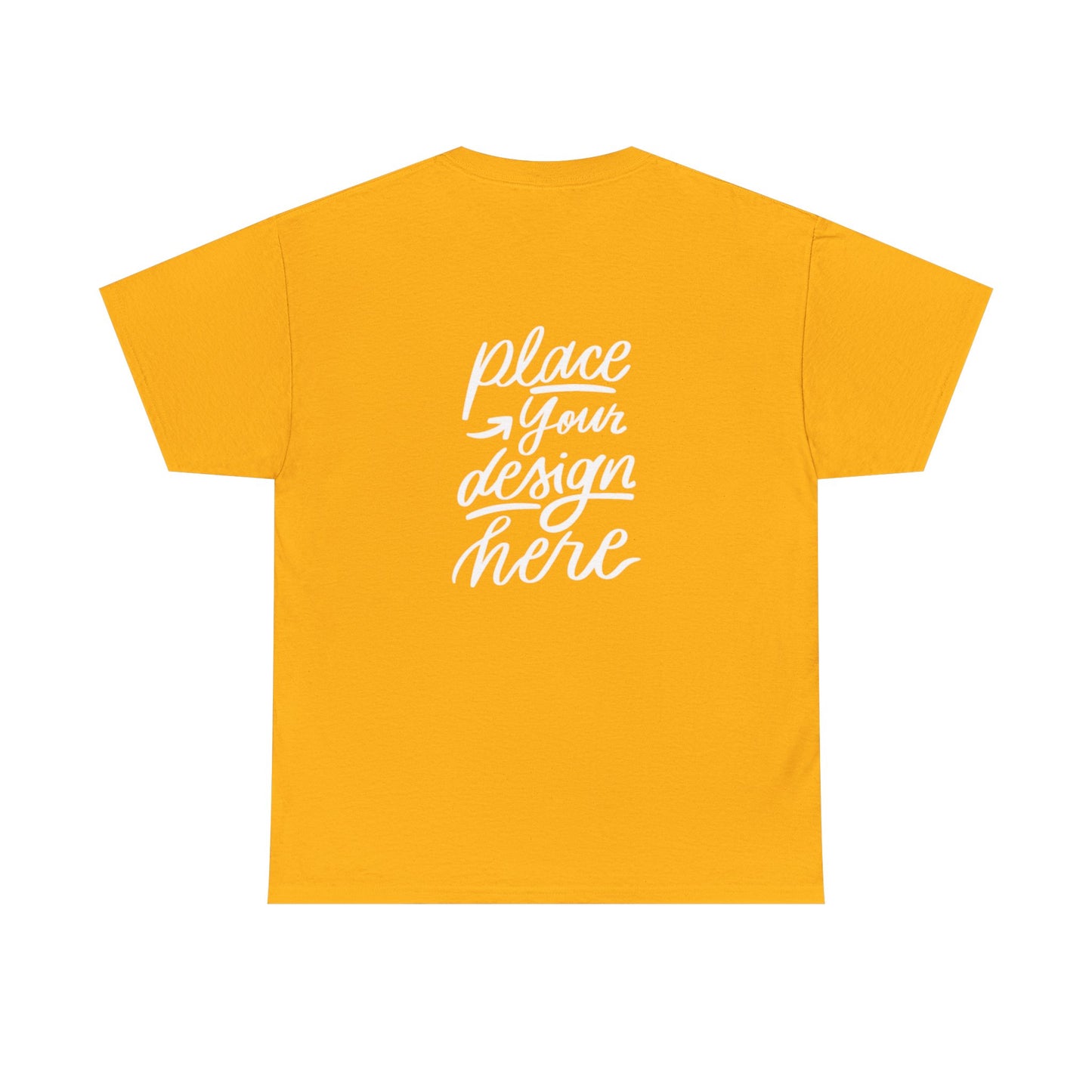 Classic White Tee — Placeholder "Place Your Design Here" Mockup T-Shirt