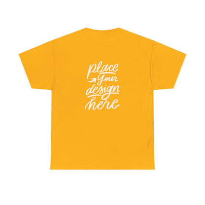 Classic White Tee — Placeholder "Place Your Design Here" Mockup T-Shirt