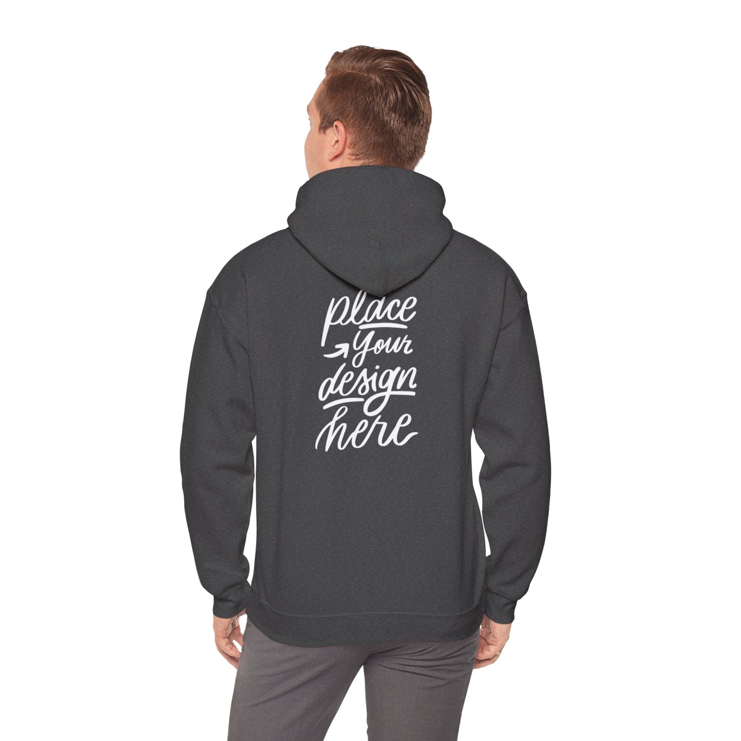 White Custom Hoodie — 'Place Your Design Here' Mockup Pullover