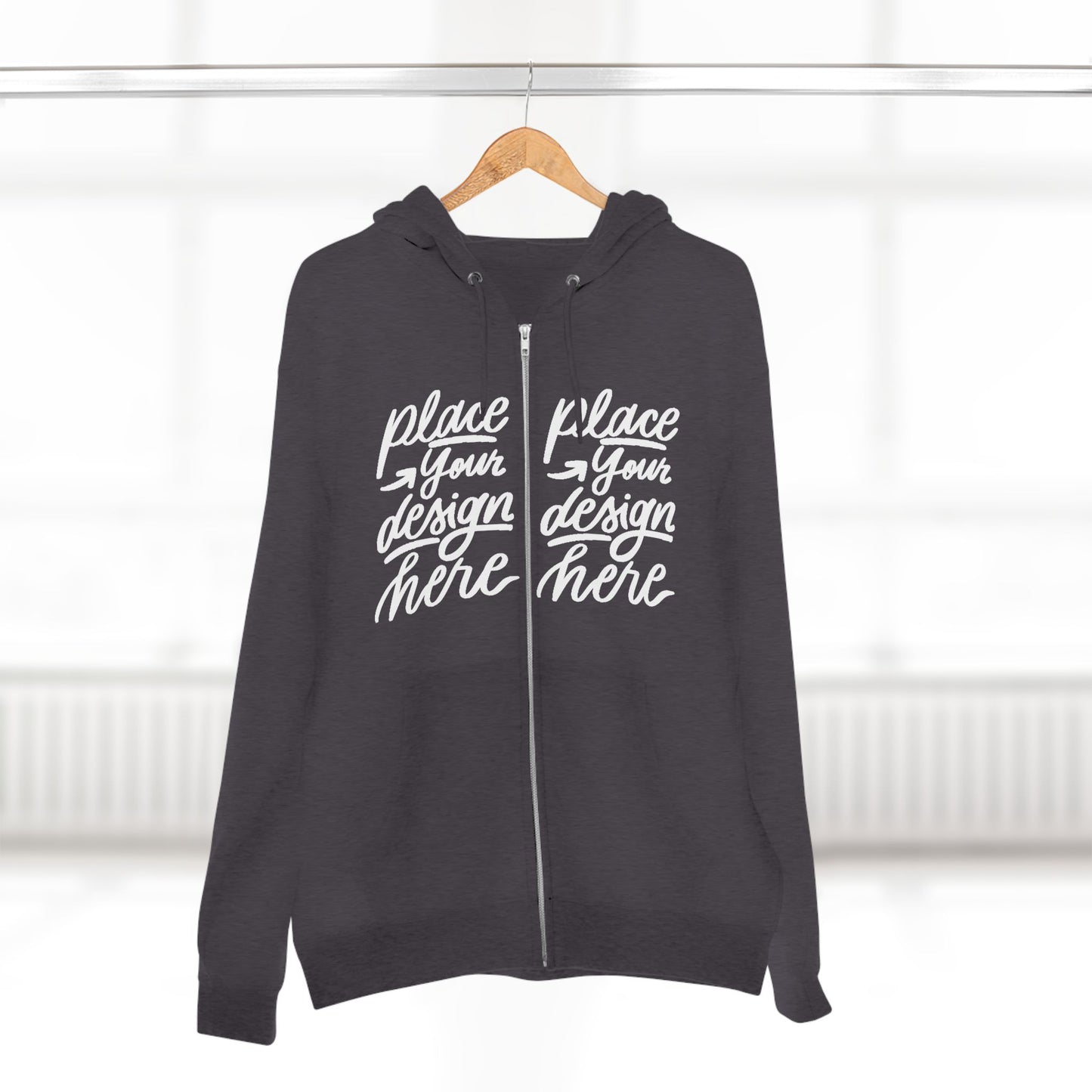 Zip Hoodie — Custom Chest Design Zip-Up Hoodie